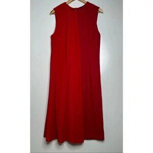 J. Peterman NEW! Red Chiffon Overlay Sheath Dress Size 12